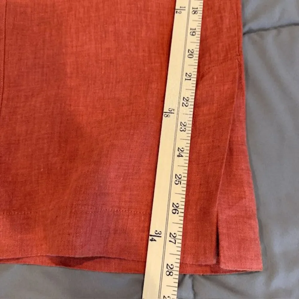 Athleta Retreat Linen Wide Leg‎ pants in Persimmon Coral Drawstring Size 8/P - Picture 11 of 14